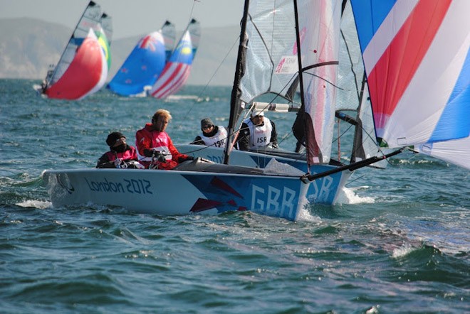 SKUD 18 racing on day five of the 2012 Paralympic Sailing Competition © David Staley - IFDS 